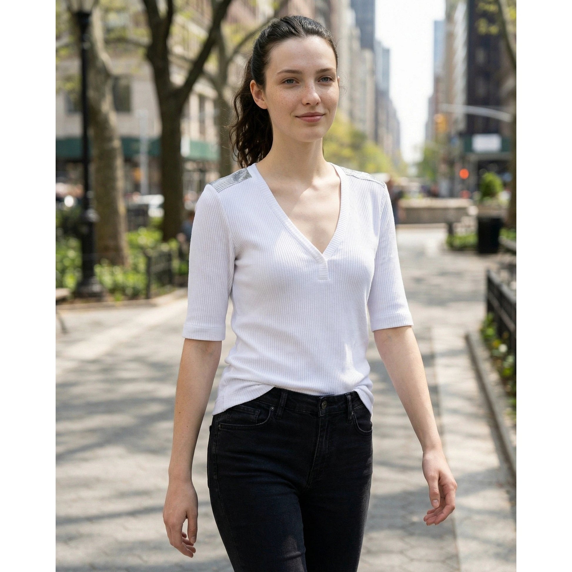 Brunello Cucinelli Weißes Baumwoll-T-Shirt by Brunello Cucinelli