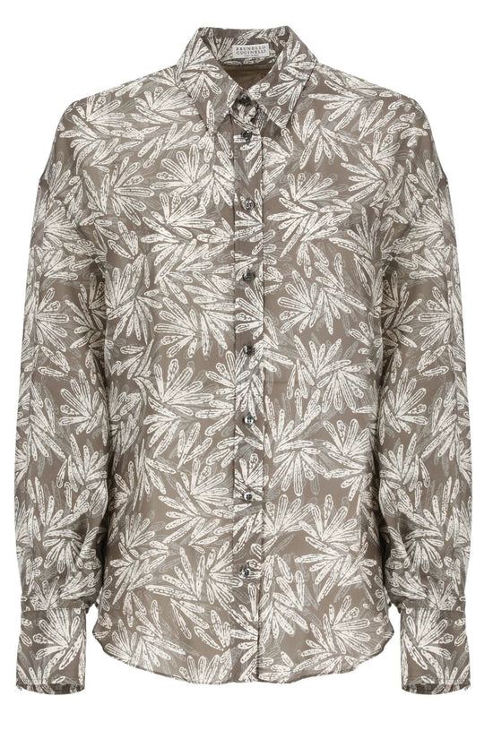 Brunello Cucinelli Cucinelli Mehrfarbiges Seidenhemd mit Muster by Brunello Cucinelli Cucinelli