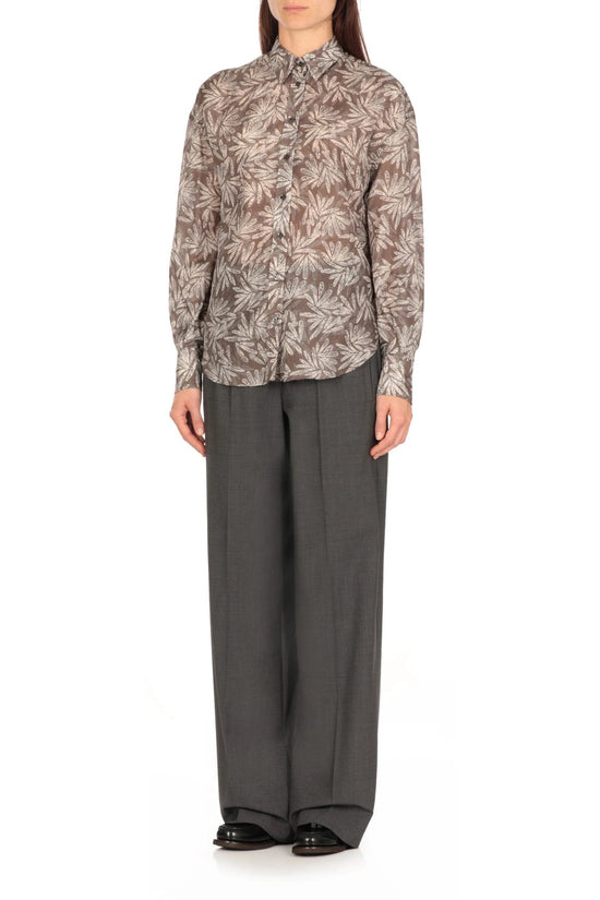 Brunello Cucinelli Mehrfarbiges Seidenhemd mit Muster by Brunello Cucinelli