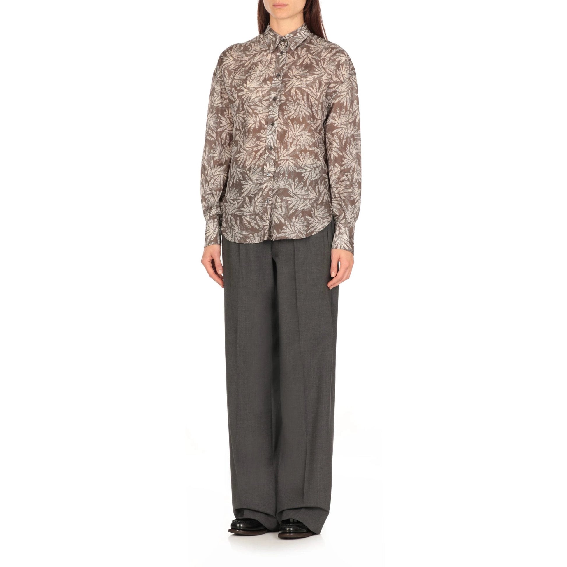 Brunello Cucinelli Mehrfarbiges Seidenhemd mit Muster by Brunello Cucinelli