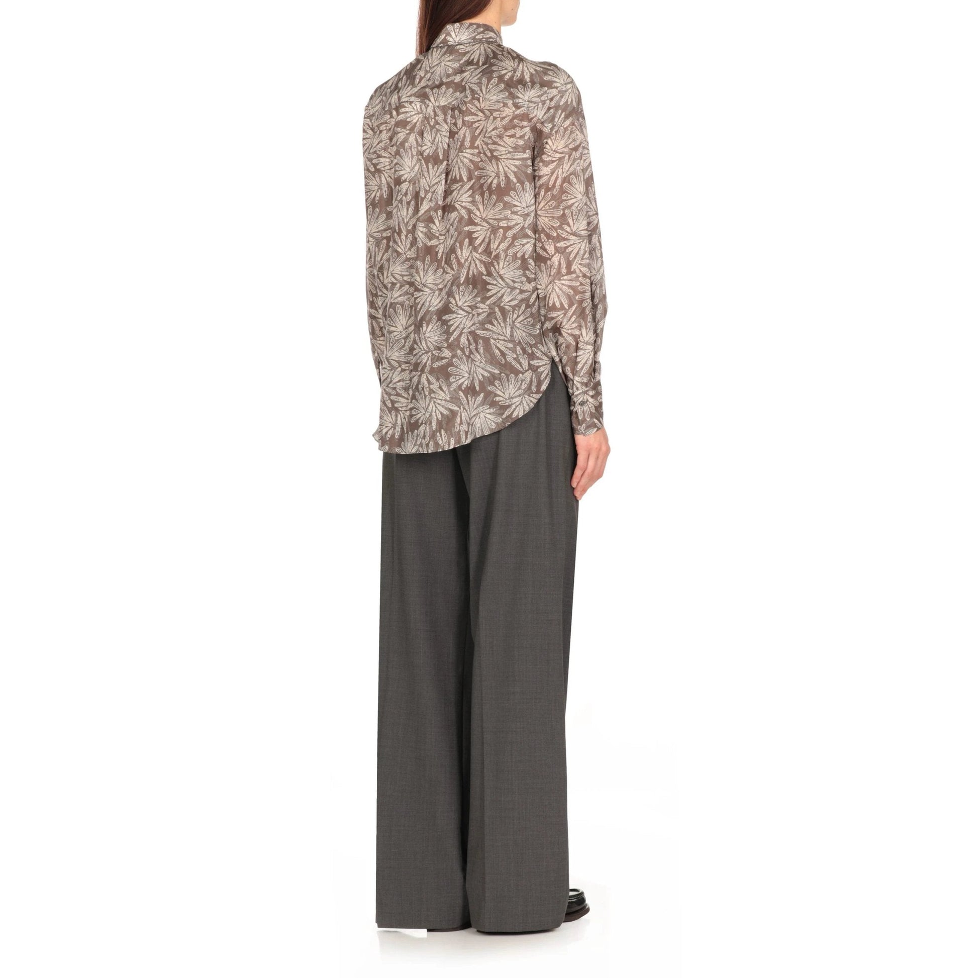 Brunello Cucinelli Mehrfarbiges Seidenhemd mit Muster by Brunello Cucinelli