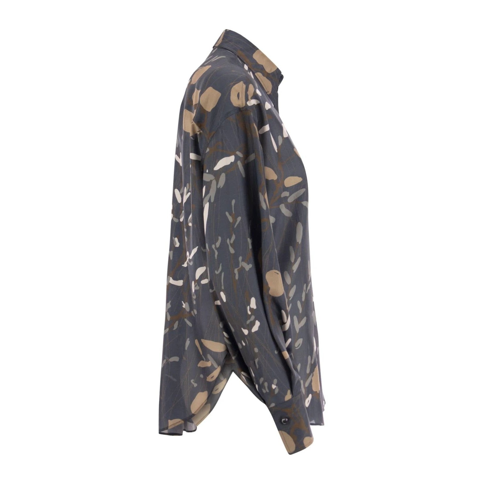 Brunello Cucinelli Blaues Hemd mit Seidenmuster by Brunello Cucinelli