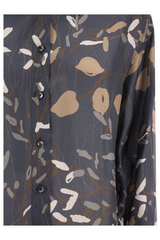 Brunello Cucinelli Blaues Hemd mit Seidenmuster by Brunello Cucinelli
