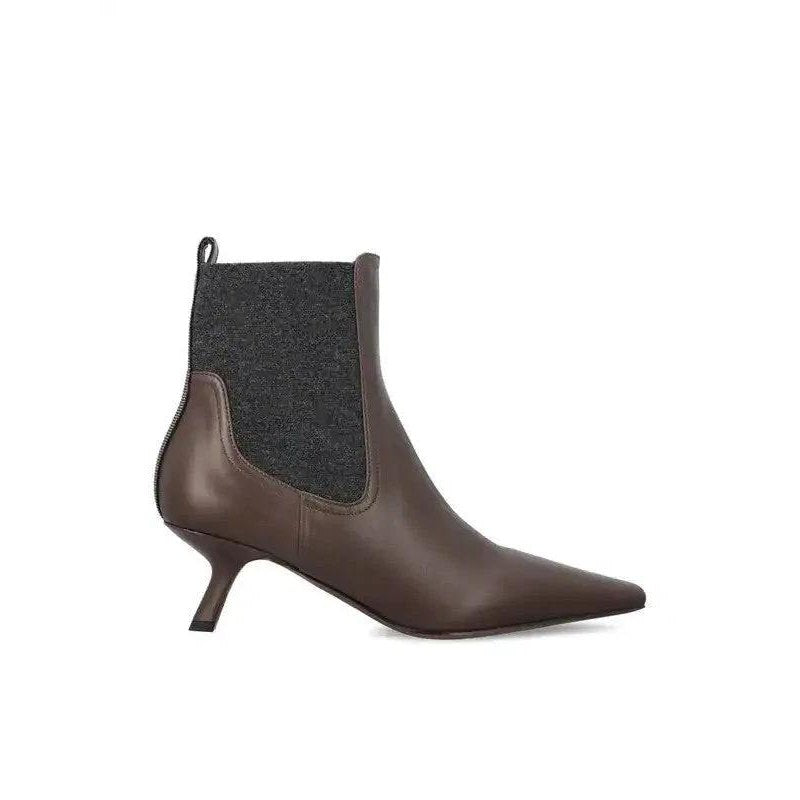 Brunello Cucinelli Braune Leder Chelsea Boots by Brunello Cucinelli