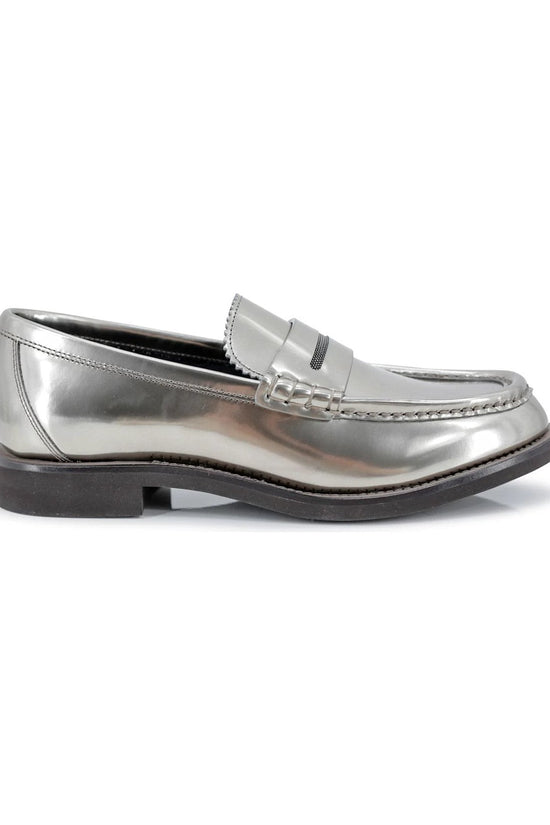 Brunello Cucinelli Cucinelli Graue Loafer aus Leder zum Hineinschlüpfen by Brunello Cucinelli Cucinelli