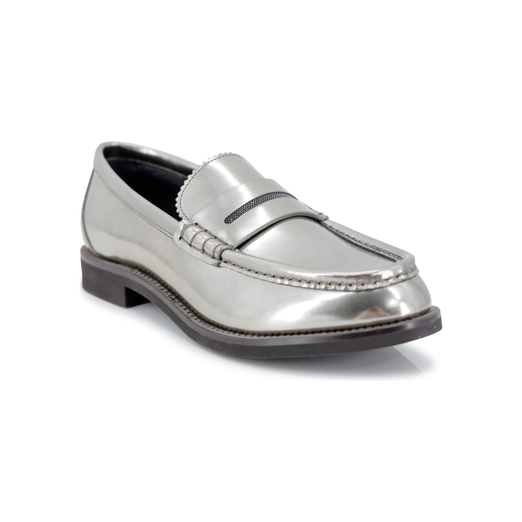 Brunello Cucinelli Graue Loafer aus Leder zum Hineinschlüpfen by Brunello Cucinelli