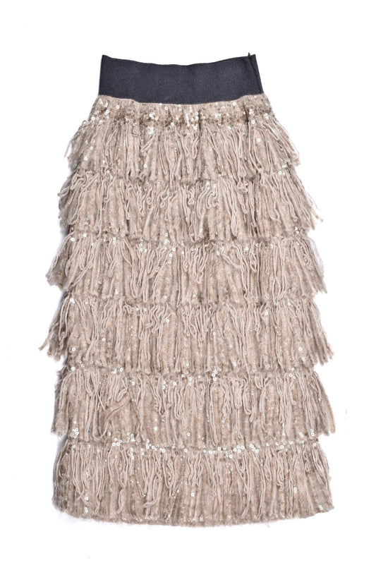 Brunello Cucinelli Cucinelli Beiger Stoffrock by Brunello Cucinelli Cucinelli