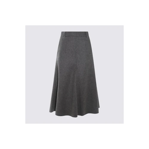 Brunello Cucinelli Cucinelli Grauer Woll-Maxirock by Brunello Cucinelli Cucinelli