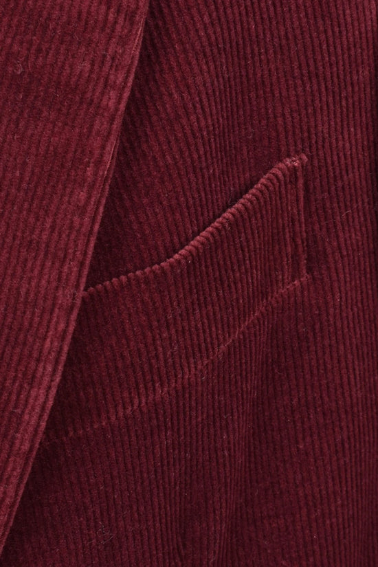Brunello Cucinelli Burgunderfarbener Baumwollblazer by Brunello Cucinelli