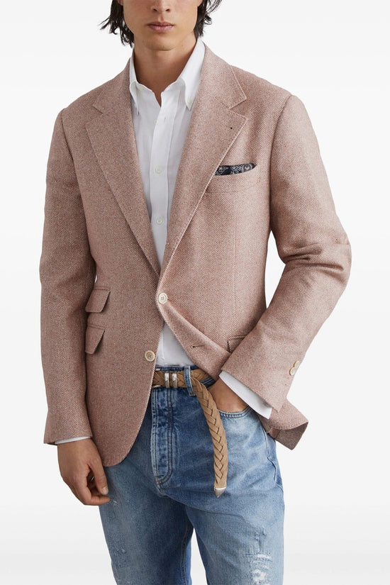 Brunello Cucinelli Orange Wollblazer by Brunello Cucinelli