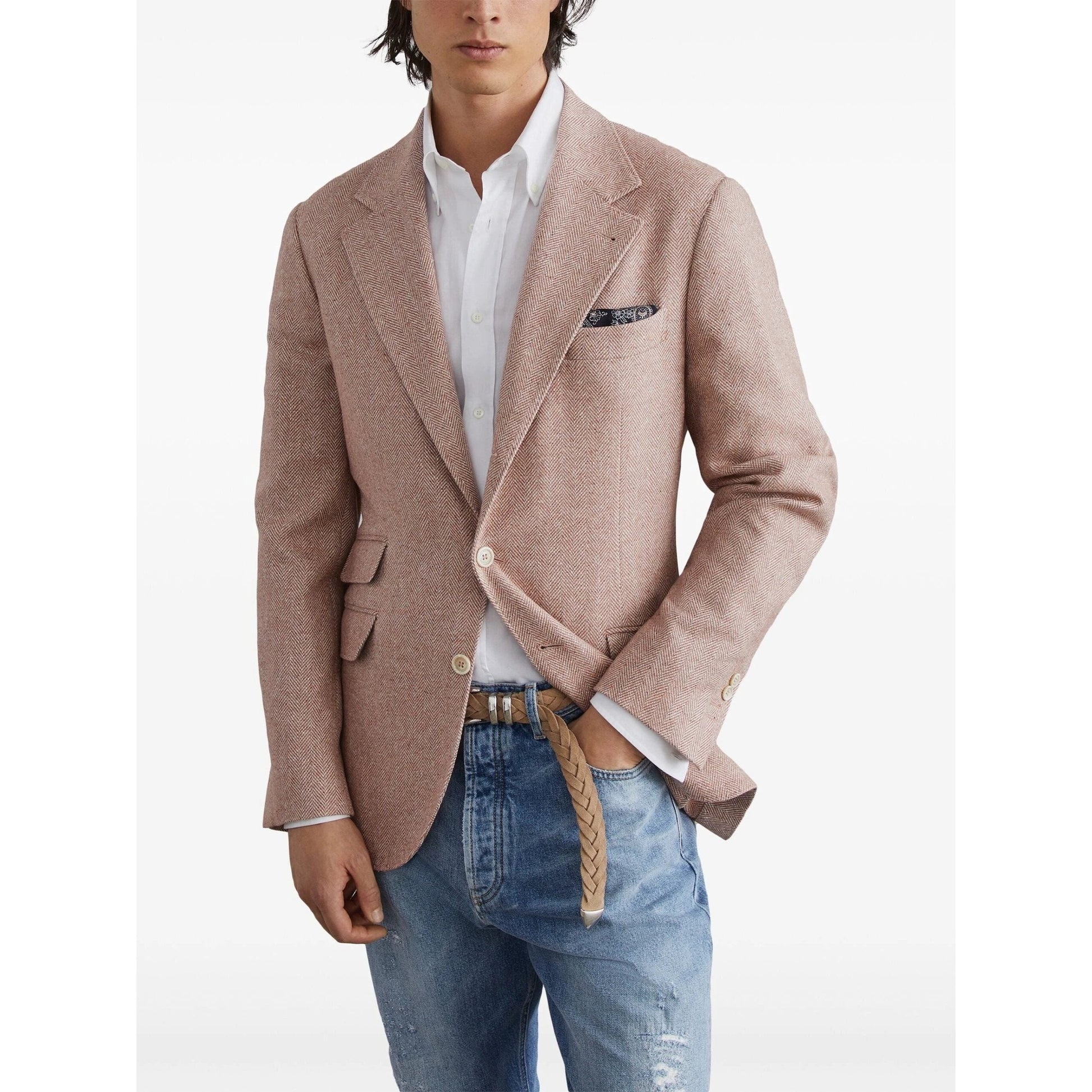 Brunello Cucinelli Orange Wollblazer by Brunello Cucinelli