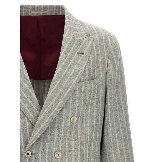 Brunello Cucinelli Perlmuttfarbener Leder-Mantel by Brunello Cucinelli