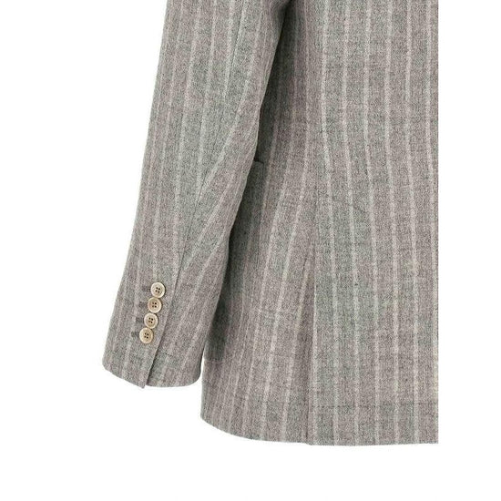 Brunello Cucinelli Perlmuttfarbener Leder-Mantel by Brunello Cucinelli