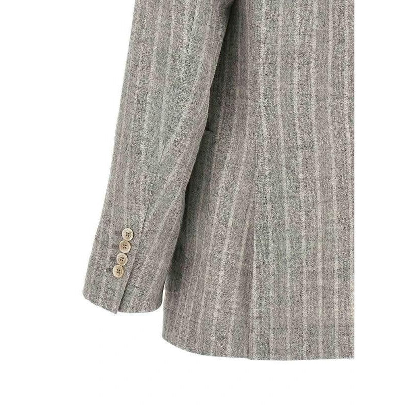 Brunello Cucinelli Perlmuttfarbener Leder-Mantel by Brunello Cucinelli