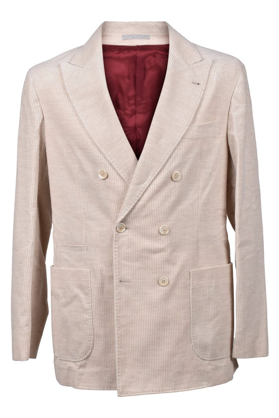 Brunello Cucinelli Cucinelli Beiger Baumwollblazer by Brunello Cucinelli Cucinelli