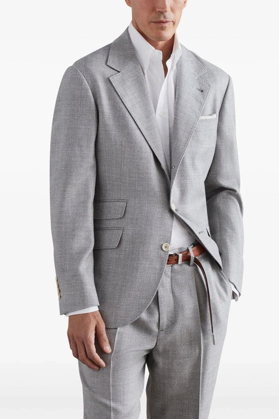Brunello Cucinelli Grauer Wollblazer by Brunello Cucinelli
