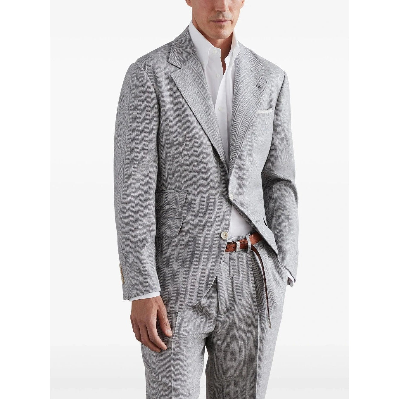 Brunello Cucinelli Grauer Wollblazer by Brunello Cucinelli