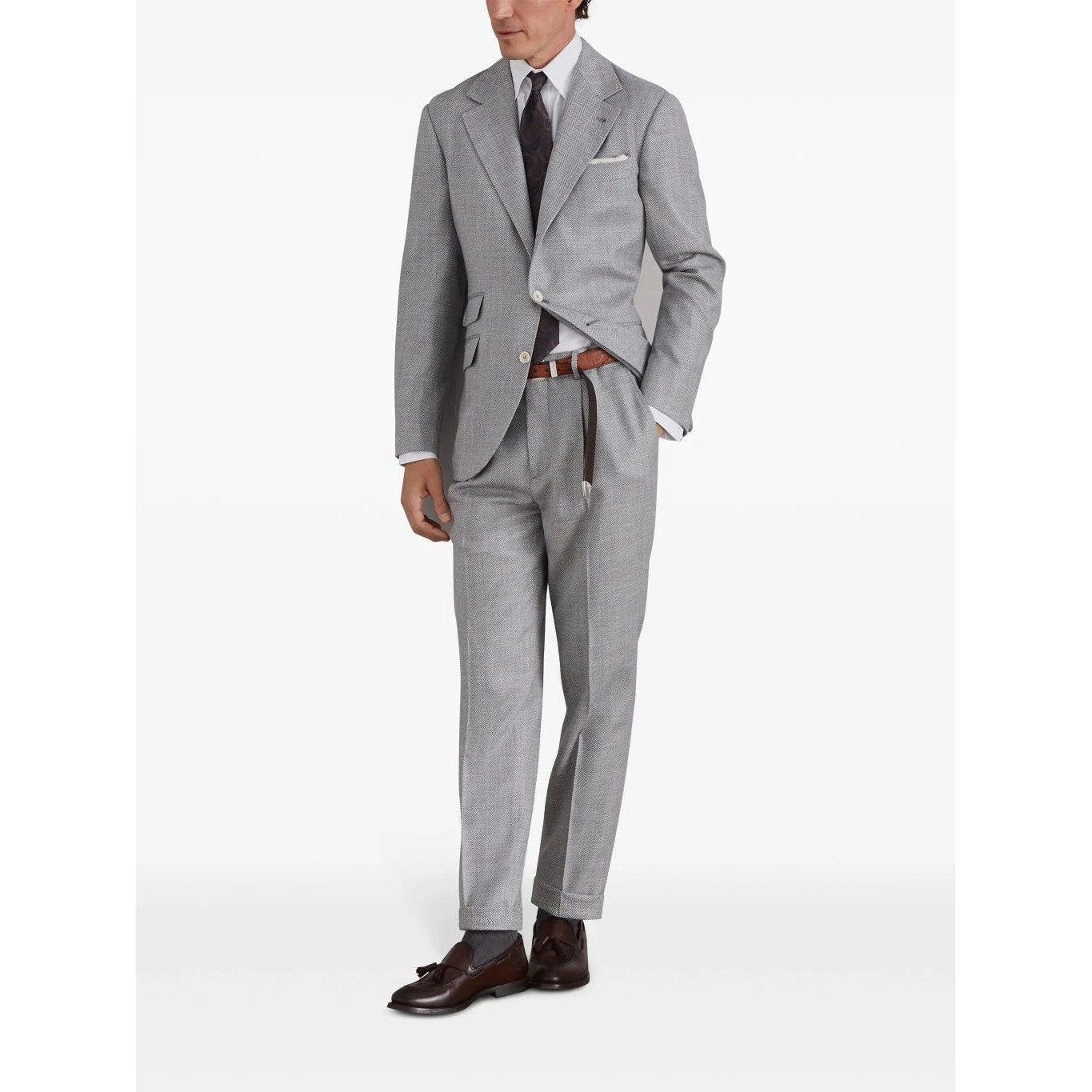 Brunello Cucinelli Grauer Wollblazer by Brunello Cucinelli