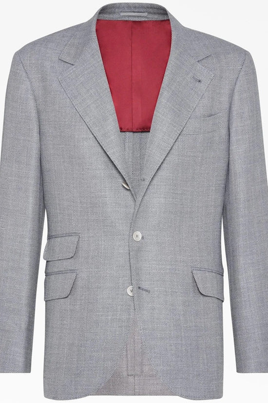 Brunello Cucinelli Grauer Wollblazer by Brunello Cucinelli