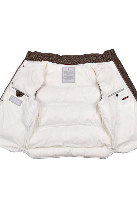 Brunello Cucinelli Brauner ärmelloser Wollblazer by Brunello Cucinelli