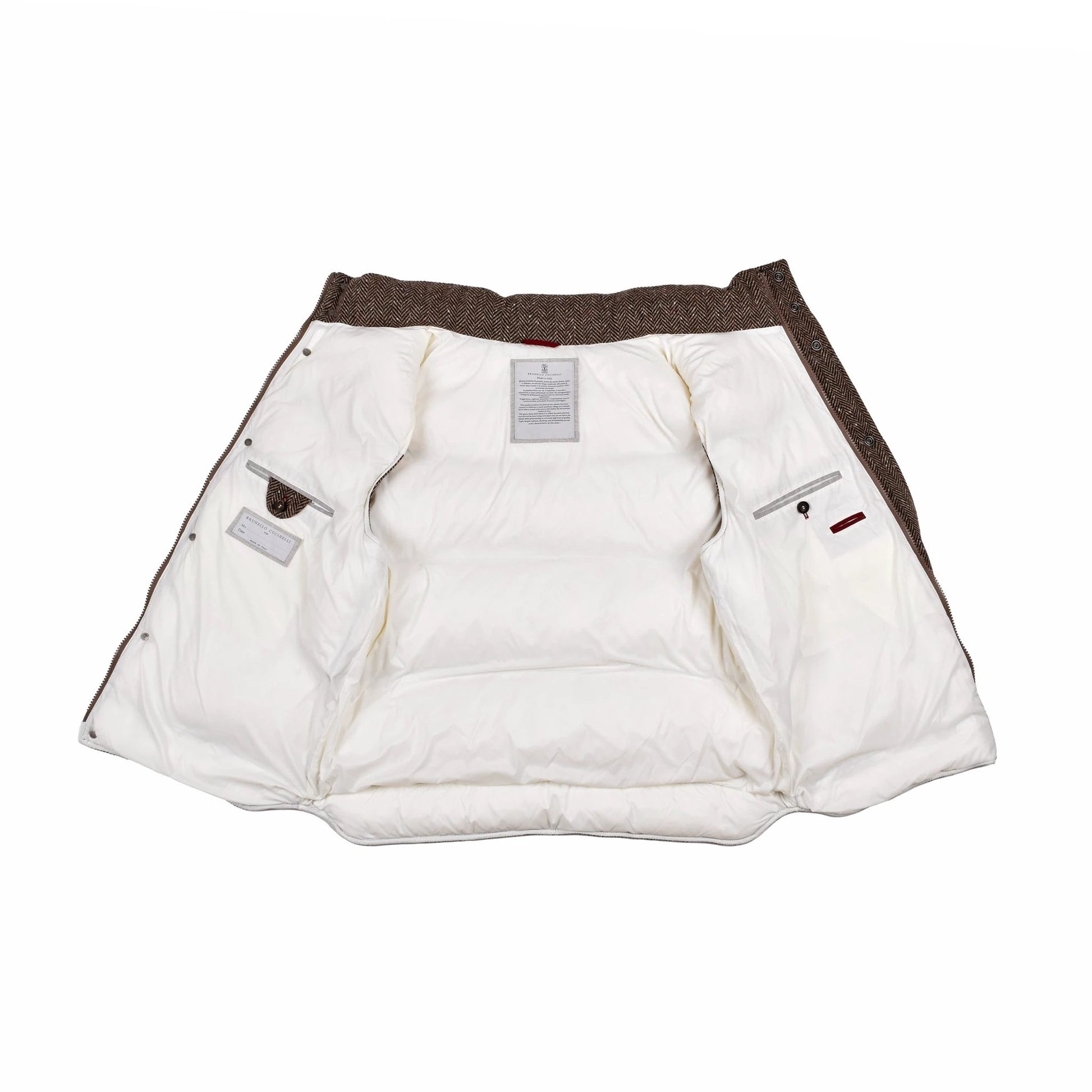 Brunello Cucinelli Brauner ärmelloser Wollblazer by Brunello Cucinelli