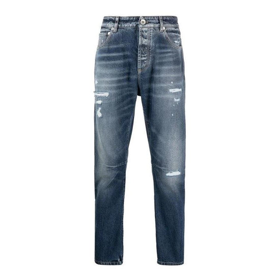 Brunello Cucinelli Cucinelli Graue Jeans aus Baumwolle im geraden Schnitt by Brunello Cucinelli Cucinelli