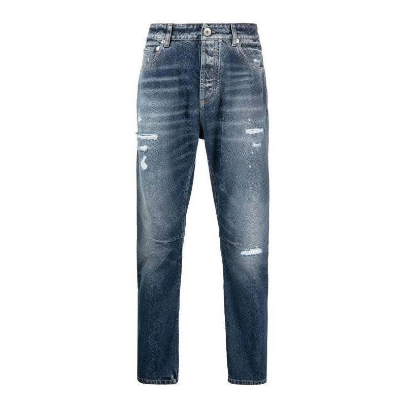 Brunello Cucinelli Cucinelli Graue Jeans aus Baumwolle im geraden Schnitt by Brunello Cucinelli Cucinelli