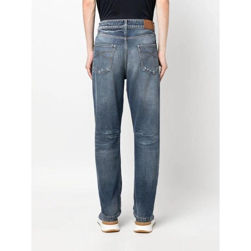 Brunello Cucinelli Graue Jeans aus Baumwolle im geraden Schnitt by Brunello Cucinelli