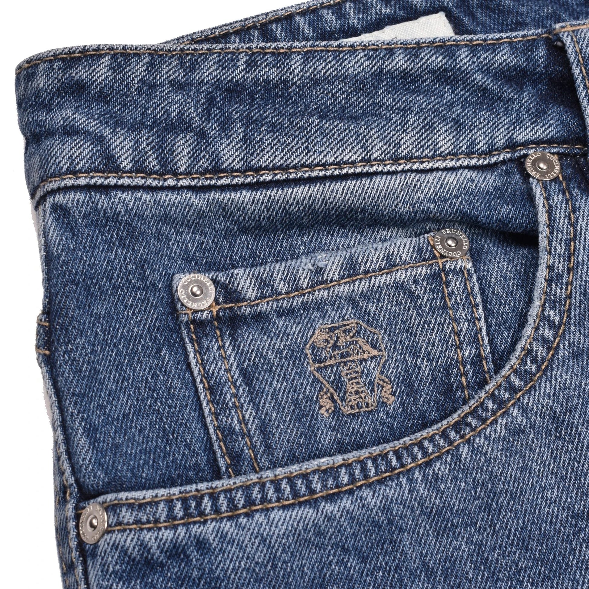 Brunello Cucinelli Blaue Jeans aus Baumwolle im Relaxed Fit by Brunello Cucinelli