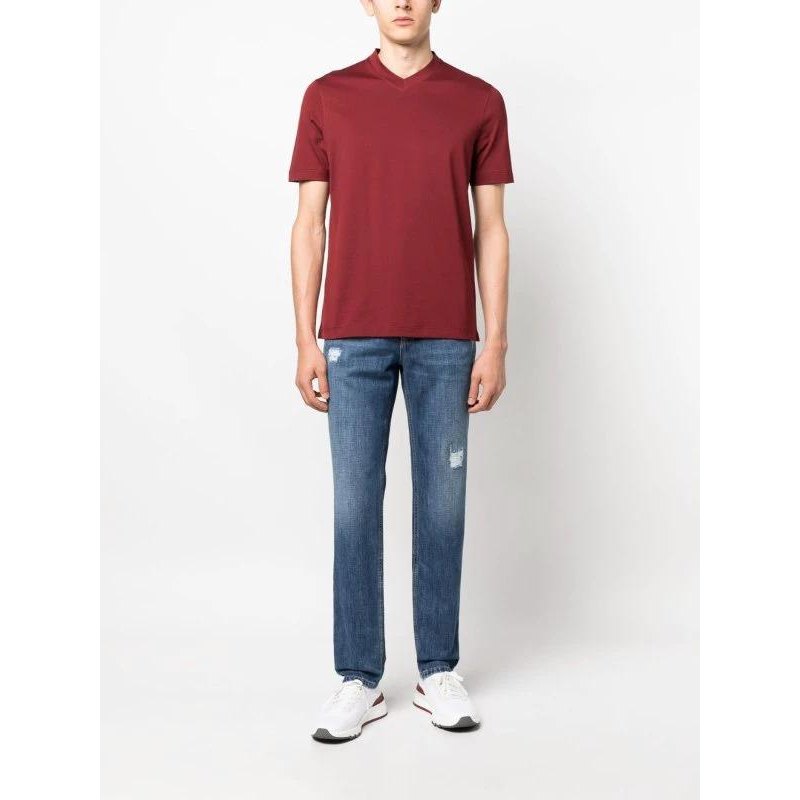 Brunello Cucinelli Blaue Baumwoll-Jeans mit geradem Bein by Brunello Cucinelli
