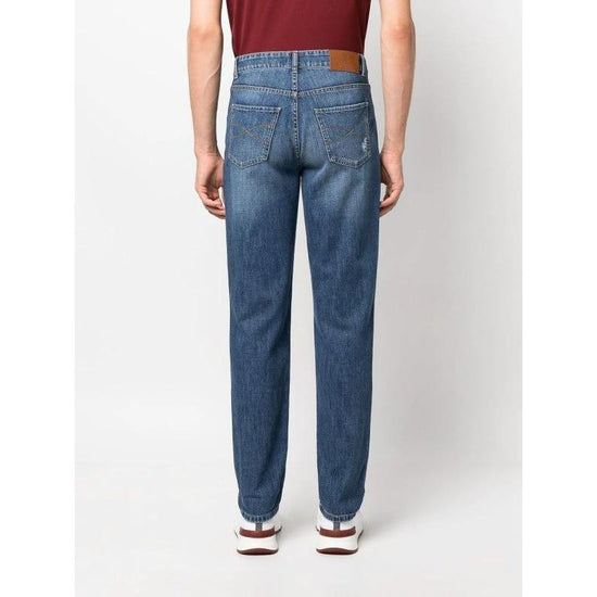Brunello Cucinelli Blaue Baumwoll-Jeans mit geradem Bein by Brunello Cucinelli