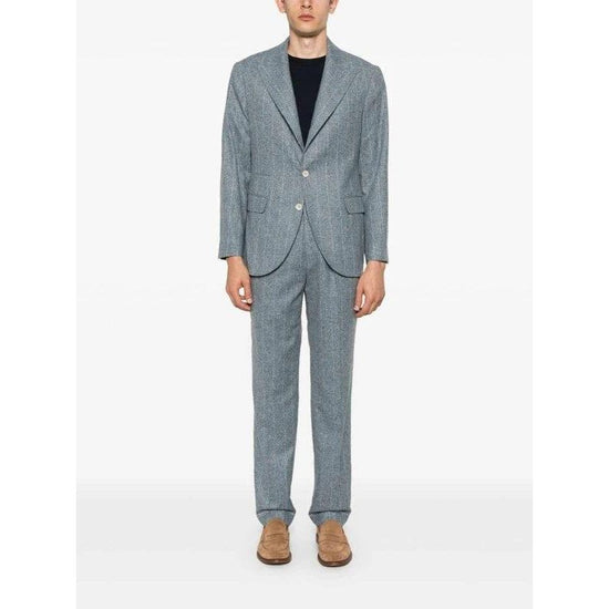 Brunello Cucinelli Blaues Seiden-Zweiteiler-Anzug by Brunello Cucinelli