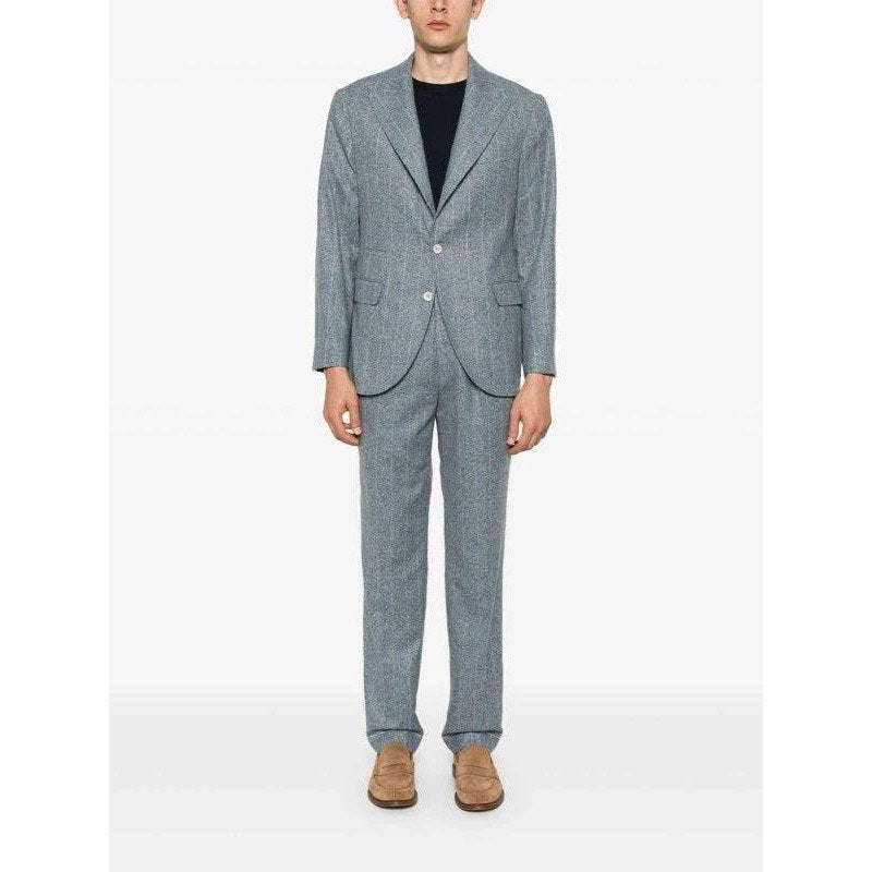 Brunello Cucinelli Blaues Seiden-Zweiteiler-Anzug by Brunello Cucinelli
