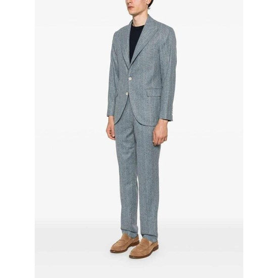 Brunello Cucinelli Blaues Seiden-Zweiteiler-Anzug by Brunello Cucinelli
