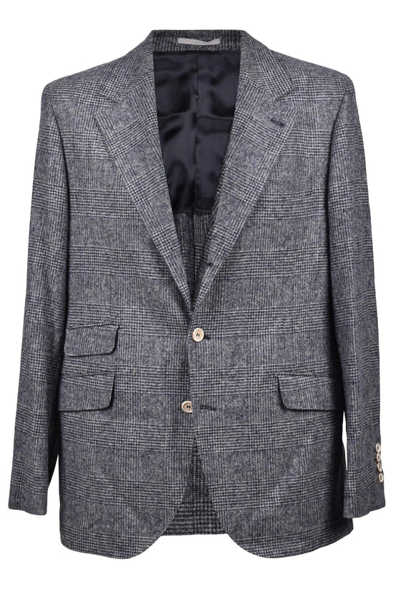 Brunello Cucinelli Cucinelli Blauer Lederblazer by Brunello Cucinelli Cucinelli