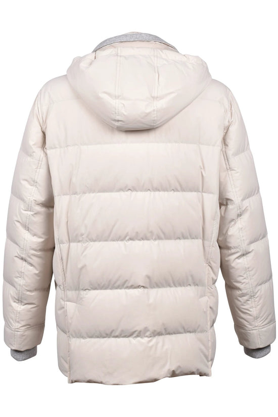 Brunello Cucinelli Weiße Polyamid-Jacke in voller Länge by Brunello Cucinelli