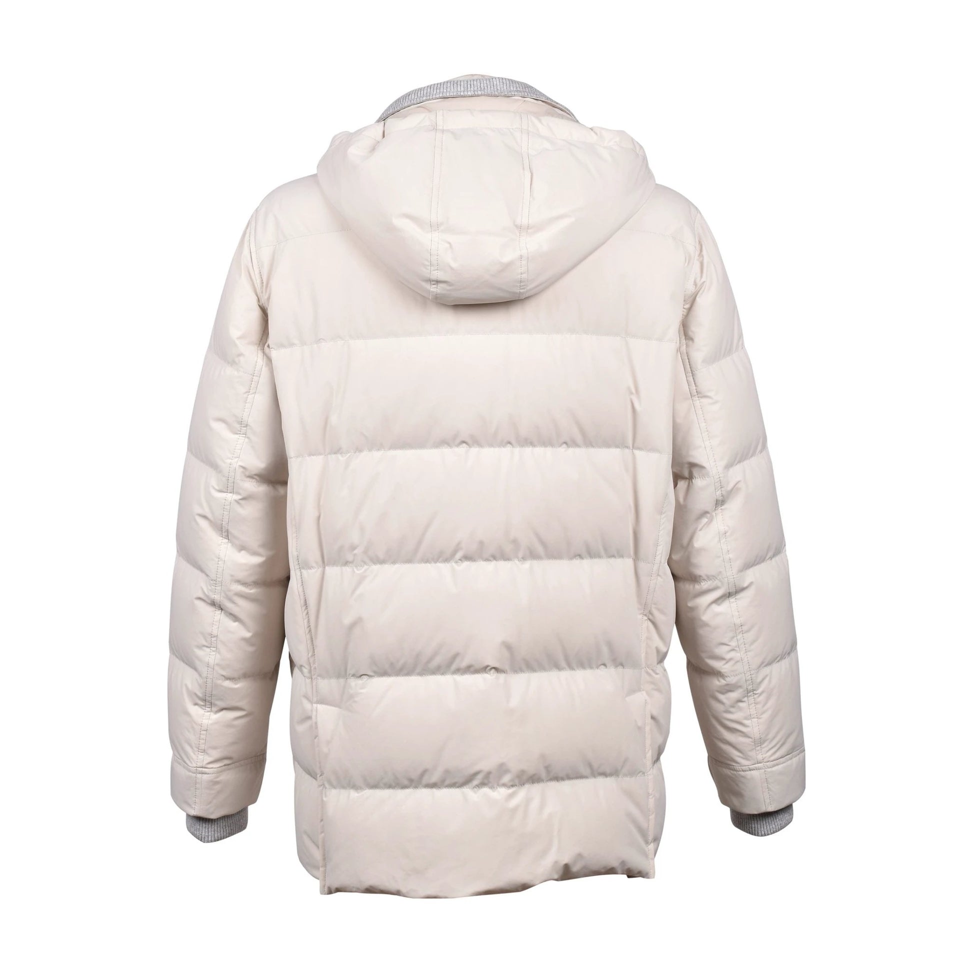 Brunello Cucinelli Weiße Polyamid-Jacke in voller Länge by Brunello Cucinelli