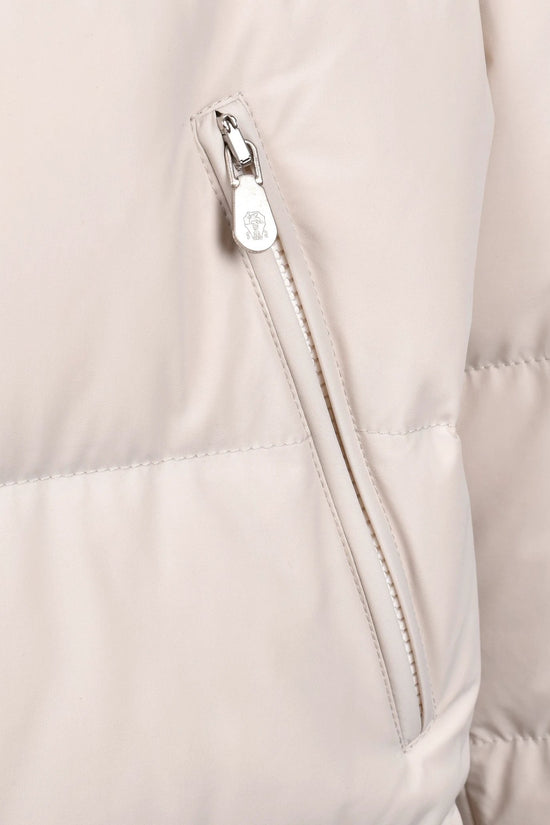 Brunello Cucinelli Weiße Polyamid-Jacke in voller Länge by Brunello Cucinelli