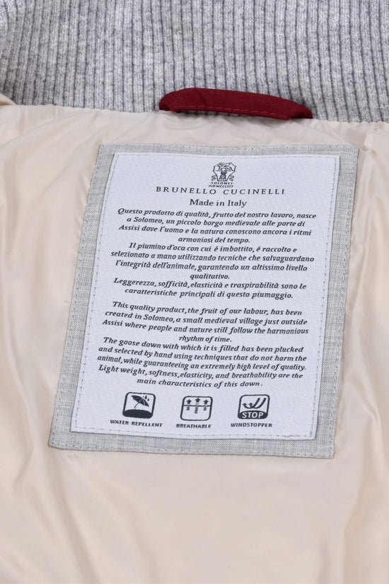 Brunello Cucinelli Weiße Polyamid-Jacke in voller Länge by Brunello Cucinelli