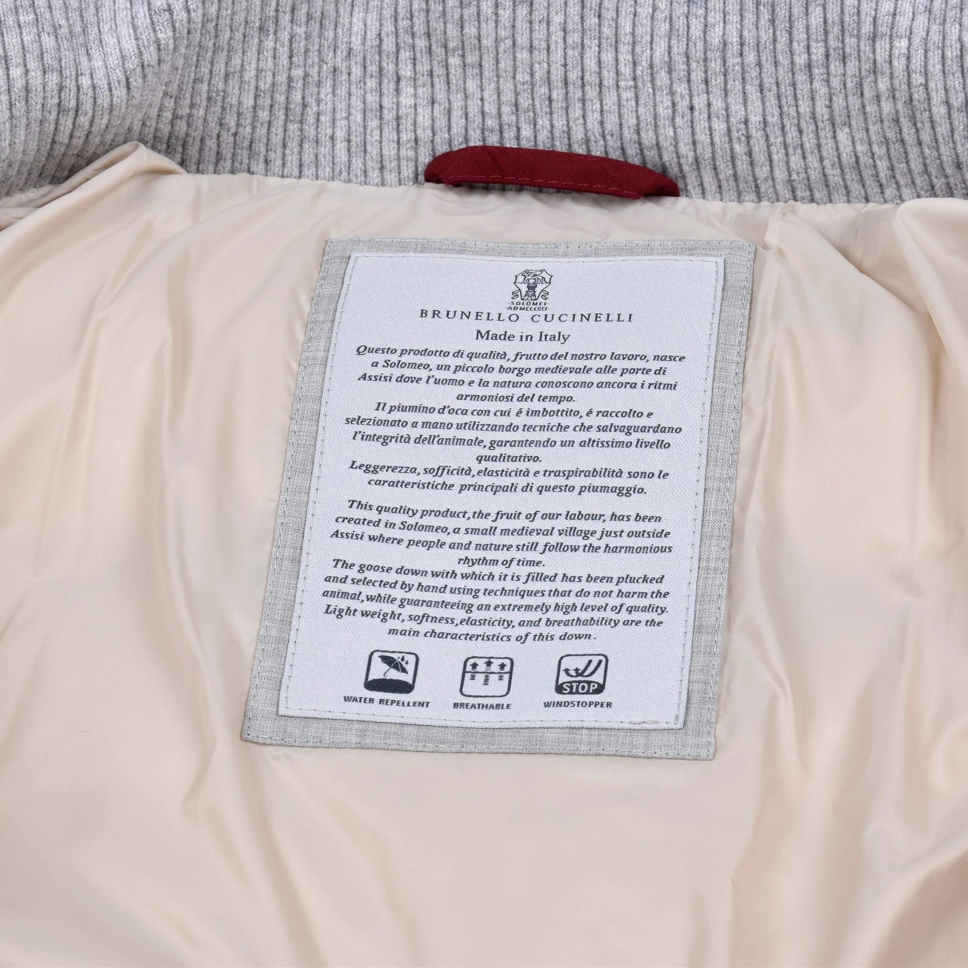 Brunello Cucinelli Weiße Polyamid-Jacke in voller Länge by Brunello Cucinelli