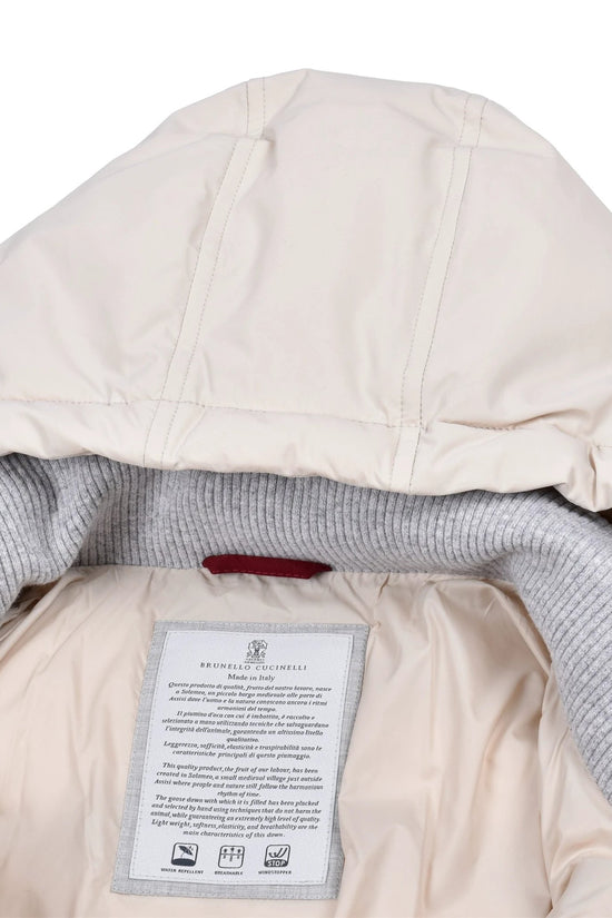 Brunello Cucinelli Weiße Polyamid-Jacke in voller Länge by Brunello Cucinelli