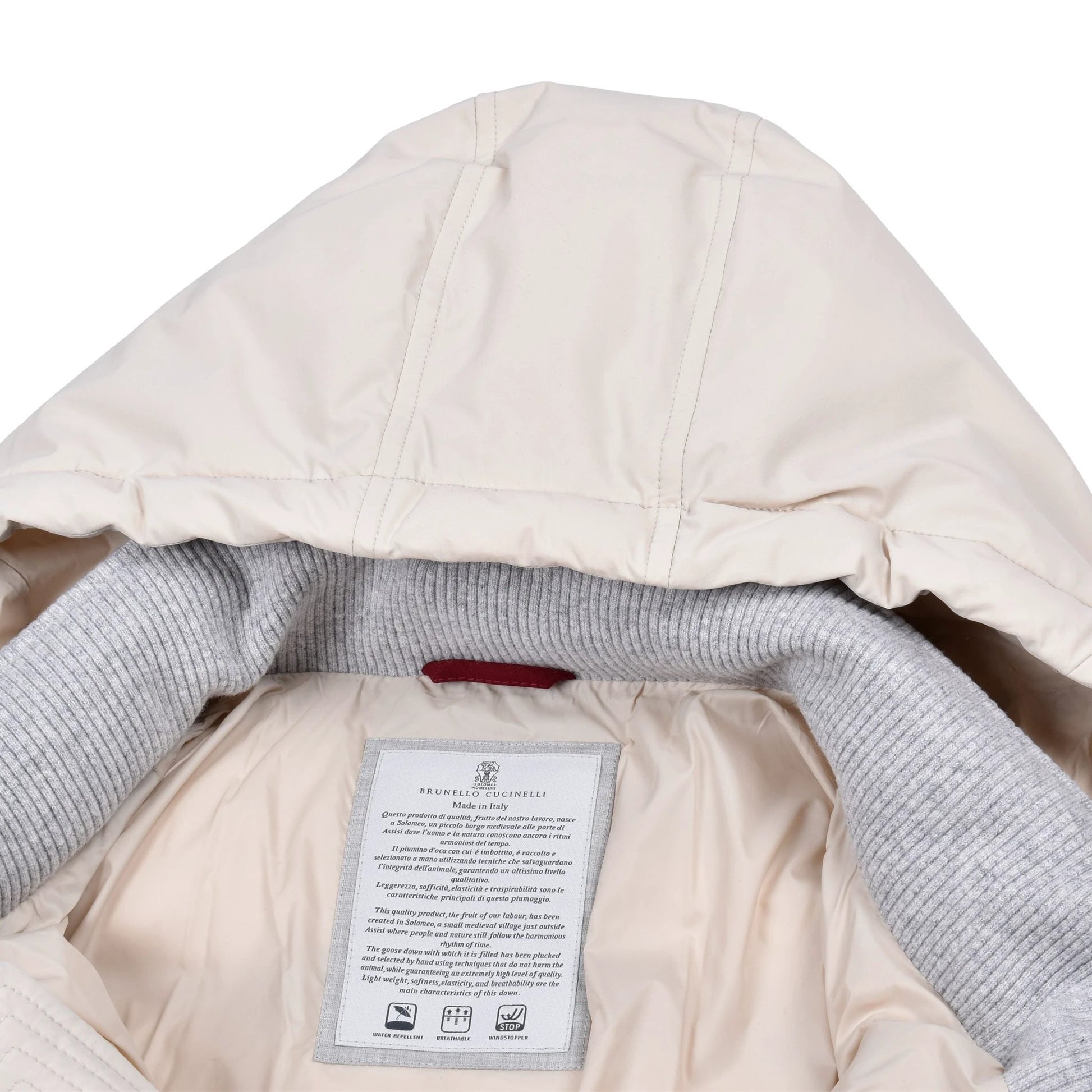 Brunello Cucinelli Weiße Polyamid-Jacke in voller Länge by Brunello Cucinelli