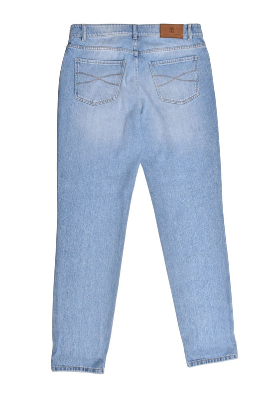 Brunello Cucinelli Blaue Baumwoll-Jeans im geraden Schnitt by Brunello Cucinelli