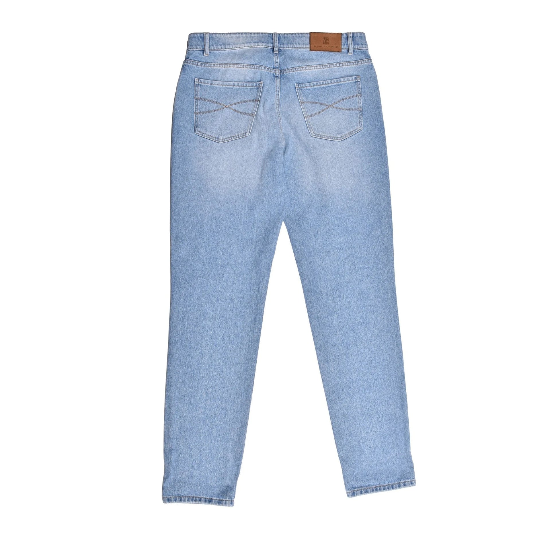 Brunello Cucinelli Blaue Baumwoll-Jeans im geraden Schnitt by Brunello Cucinelli