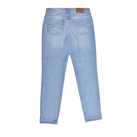 Brunello Cucinelli Blaue Baumwoll-Jeans im geraden Schnitt by Brunello Cucinelli