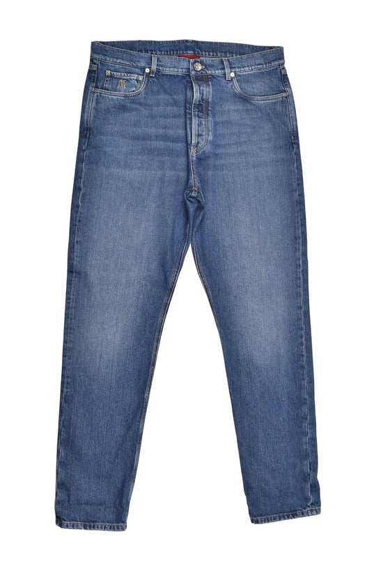 Brunello Cucinelli Cucinelli Blaue Jeans im geraden Schnitt aus Baumwolle by Brunello Cucinelli Cucinelli