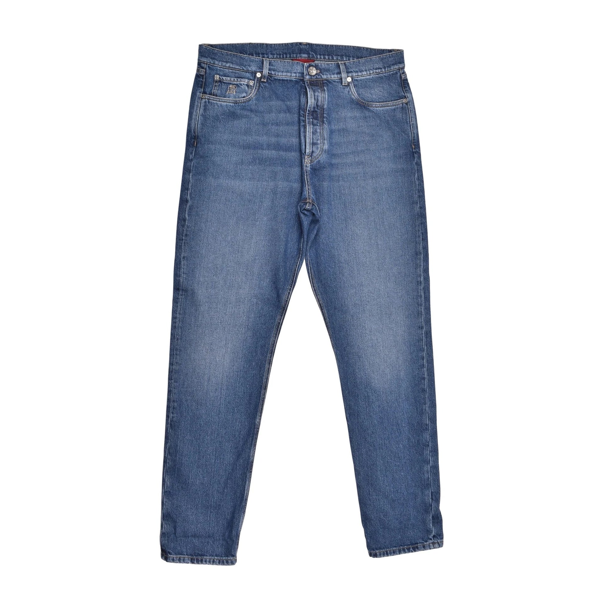 Brunello Cucinelli Cucinelli Blaue Jeans im geraden Schnitt aus Baumwolle by Brunello Cucinelli Cucinelli