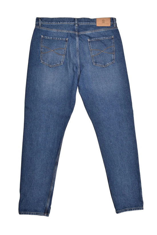 Brunello Cucinelli Blaue Jeans im geraden Schnitt aus Baumwolle by Brunello Cucinelli