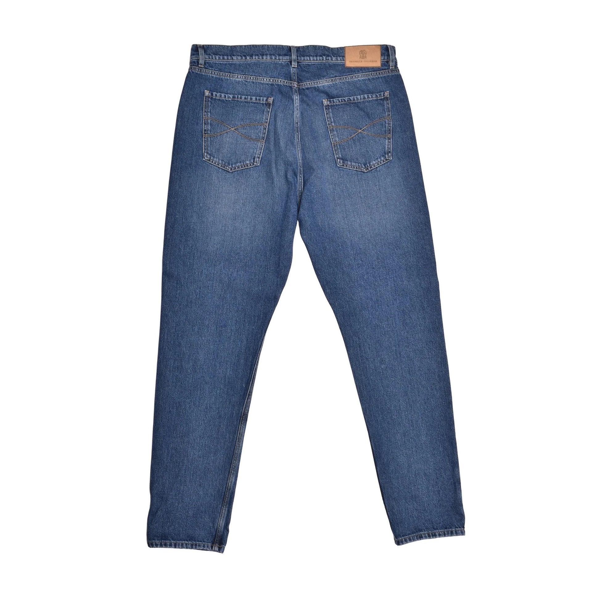 Brunello Cucinelli Blaue Jeans im geraden Schnitt aus Baumwolle by Brunello Cucinelli