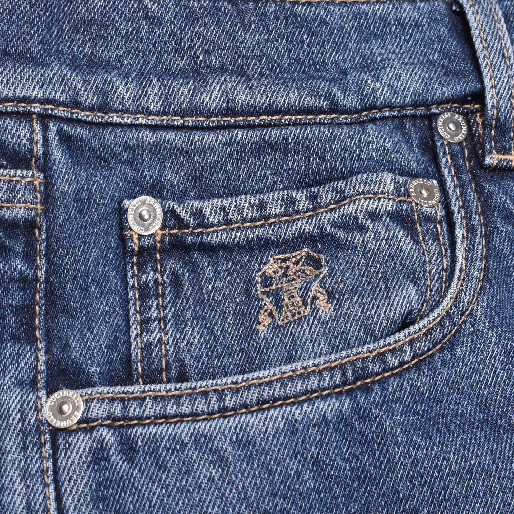 Brunello Cucinelli Blaue Jeans im geraden Schnitt aus Baumwolle by Brunello Cucinelli